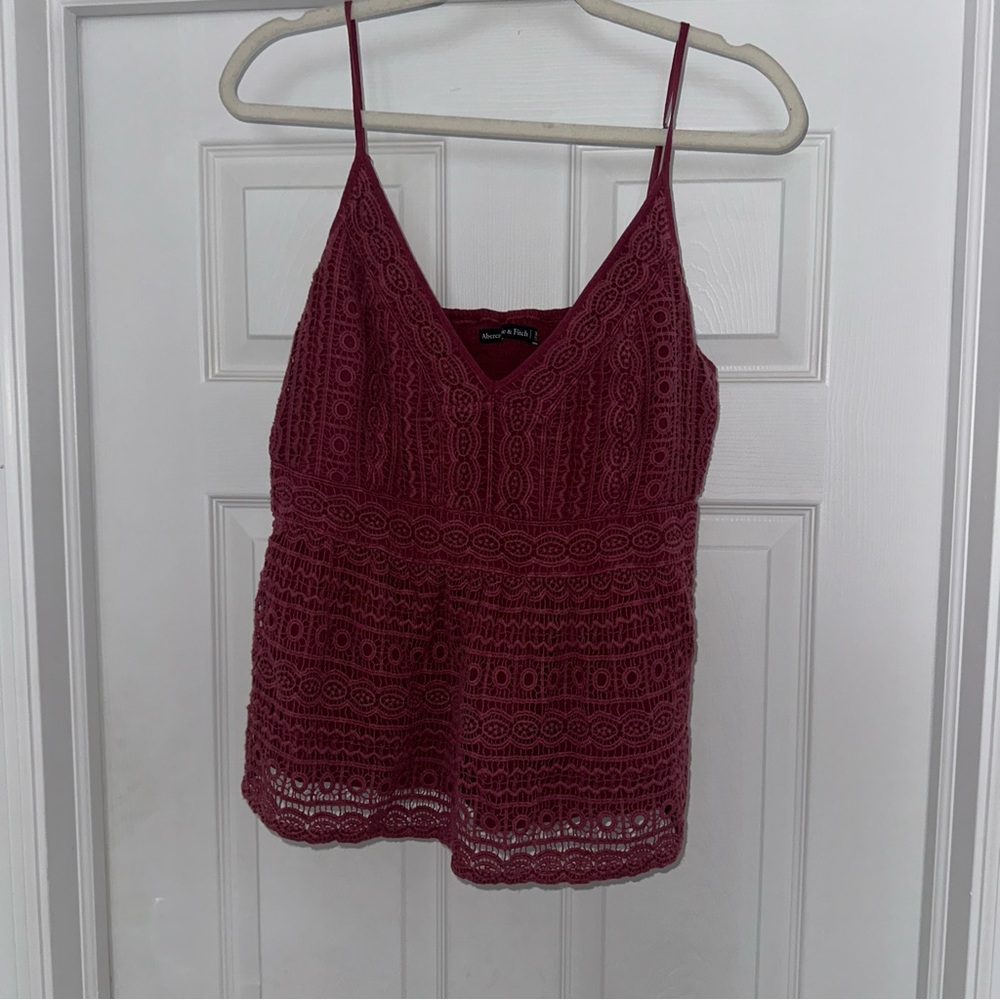 Abercrombie & Fitch Lace Peplum Tank Top